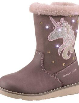 TOM TAILOR Blinkschuh Winterstiefel, Langschafttstiefel, Kinderstiefel mit blinkendem Einhornmotiv