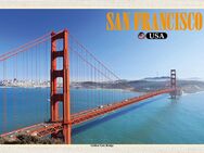 Schönes Holzschild San Francisco Golden Gate Bridge USA Wandbild - München