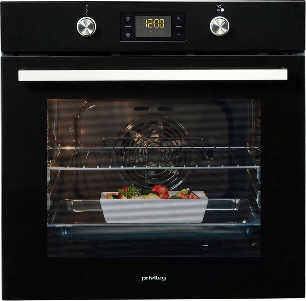 Privileg Backofen-Set BAKO Turn&Cook 470 BLACK, mit 2-fach-Teleskopauszug, Pyrolyse-Selbstreinigung - 