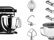 KitchenAid Küchenmaschine 5KSM125EOB 5KSM125EOB, 300 W, 4,8 l Schüssel, mit Gratis Glasschüssel+3 Nudelvorsätzen