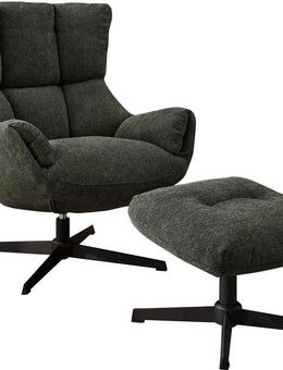 Jockenhöfer Gruppe Relaxsessel Melania, inklusive Hocker, 360° Drehfunktion, kuscheliger Webstoff