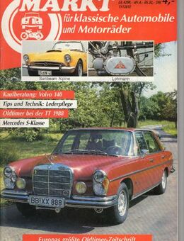 oldtimer markt Heft 8 1988 mercedes s klasse volvo 140 sunbeam alpine - Spraitbach