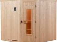 weka Sauna Varberg, BxTxH: 194 x 194 x 199 cm, 68 mm, (Set) 7,5 kW Bio-Ofen mit digitaler Steuerung