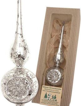 Krebs Glas Lauscha Christbaumspitze Antike Mercury Glas Reflexspitze (1-tlg), Christbaumspitze aus Glas, mundgeblasen, handgefertigt