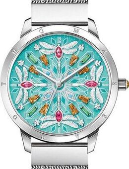 THOMAS SABO Quarzuhr KALEIDOSKOP LIBELLE WA0368-201-215-33 MM, Damenuhr, Armbanduhr, Schmucksteine, Libellen, Edelstahl
