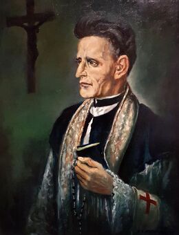 Pater Rupert Mayer Ölgemälde signiert Oskar Lindner München Liturgie Kruzifix - Nürnberg