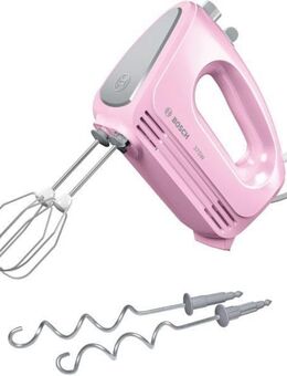 BOSCH Handmixer CleverMixx MFQ2210K, Edelst. Rührbesen/Knethaken, 4 Stufen, rosa, 375 W, Turbotaste, leichtes Gehäuse, Made in Europe