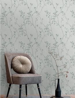 A.S. Création Vliestapete Pure Elegance Tapete mit Blätterranken Mustertapete Floral Blattmotiv, strukturiert, matt, (1 St), Vliestapete Blatt-Motiv für Schlafzimmer Küche Wohnzimmer Blätterranke