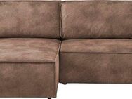 Home affaire Ecksofa SHERWOOD Schlafsofa 267 cm, L-Form, Schlaffunktion mit Bettkasten (210x136 cm), Cord, Vintage, Samtvelours
