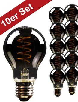 BLULAXA LED-Filament Vintage, E27, 10 St., Extra-Warmweiß, 10er-Set, Rauchglas, superwarmweis