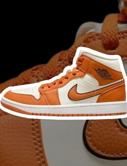 Nike Air Jordan 1 MID SE Coconut Milk / Sport Spice Black Größe 44 - Wiehl