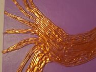 Glänzendes Struktur Bild "Goldene Baum". Metalik Farben Gold und Kupfer auf Violetten Hintergrund. Acryl. Leinwand mit keilramen 30x30 cm. - Sulz (Neckar)