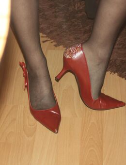 Rote Pumps, Highheels mit Glitzer, Gr. 39 - Düsseldorf