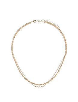 LASCANA Edelstahlkette, in Layer Optik mit Perle, doppelte Kette
