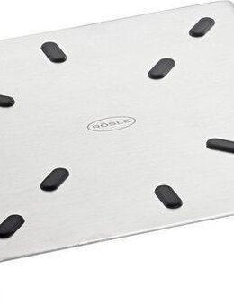RÖSLE Topfuntersetzer, mit Silikonstopper und -füßen, Edelstahl 18/10, spülmaschinengeeignet