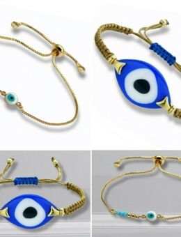 2 Stück Goldfarbene Armband mit Nazar Boncuk Blaue Auge Geschenkidee Arm Schmuck  18,90 €* - Villingen-Schwenningen