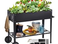 Hochbeet mit Rädern Pflanzkübel Blumenkasten Garten Pflanzkasten Terrassen Gemüserüben Gartenrüben Pflanzrüben Schwarz 108x49,5x80cm verzinktem Set253232 - Wuppertal