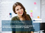 Assistenz Content-Management (w/m/d) für die Digitalkommunikation in Teilzeit - München