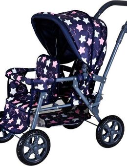 Knorrtoys® Zwillingspuppenwagen Big Twin - star blue pink