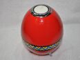 Original afrikanisches Straußenei als Teelichthalter mit Motiv in rot und Motiv in 63755