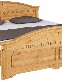 Home affaire Massivholzbett Graz, hohe Belastbarkeit, klassischer Landhausstil, FSC® zertifiziert (Breite/Belastbarkeit 180cm/220 KG, 90cm/=120KG), mit dekorativen Fräsungen, inklusive Lattenrost