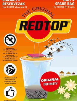 Redtop® Nachfüller für Fliegenfalle XL, 8 Liter, Nachfüllpack - Steinmauern