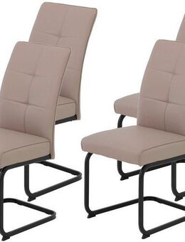 HELA Freischwinger Freischwinger TOLEDO mit Komfortsitz, gepolstert, Bezug Microfaser (Set, 4 St), Esszimmerstuhl, pflegeleicht, Vierkantrohrgestell pulverbeschichtet