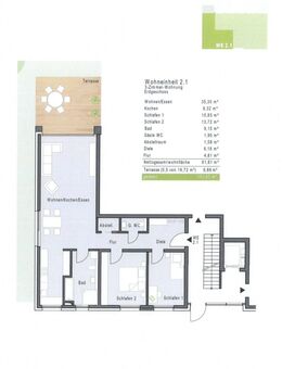 11 hochwertige NEUBAU-ETW - Neubaugebiet Sandäcker Veitshöchheim - 3-Zimmer-ETW (WE 2.1) - Veitshöchheim
