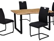 HELA Essgruppe GISELLE Esszimmer, Essgruppe, Sitzgruppe TOPSELLER!, (Set, 5-tlg., 5er Set, Tisch plus 4 Stühle), Esstisch U-Gestell Metall, Tischplatte mit Baumkante, OTTOs Choice