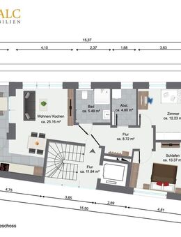 Eigentumswohnung - Loggia, Aufzug, Stellplatz - KfW-40 - Marl (Nordrhein-Westfalen)