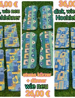 12 Gartenstuhlauflagen dicke + dünne, wie neu, 7 Bilder - Immenhausen
