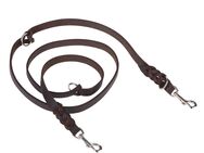 Heim Doppelleine aus Leder mit eingeflochtenem Karabiner - 220 cm lang, 18 mm breit