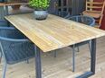 Tisch Teak Holz Metall Gartentisch Esstisch in 22880