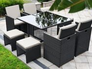 Gartenmöbel 9-teilige Sitzgruppe Gartenset Lounge Polyrattan Rattan Essgruppe - Wuppertal