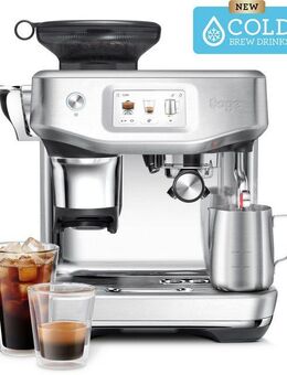 Sage Espressomaschine Barista Touch Impress SES882BSS, Cold Brew & Cold Espresso, Barista-Anleitung, Einstellungen für Milchalternativen