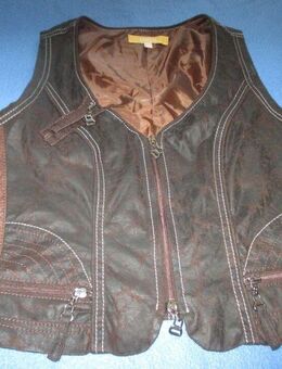 NEU * Stylisch * Ärmellose * Fake * Leder- Imitat * Kurz * Weste * Jacke "BIBA by ESCADA" Gr. 40- 42/ M * kaffee * dunkel- braun * - Riedlingen