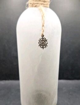 Glasvase Glasflasche, Vase 20cm hoch ca. 2cm Öffnung Rustikal weiß Flasche - Essen