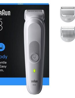 Braun Haarschneider Bodygroomer BG3530, Extra Hautschutz, 80 Min Akkulaufzeit, wasserdicht