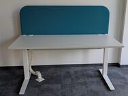 Schreibtisch mit Akustikrückwand 160 x 80 weiß/türkis - Köln