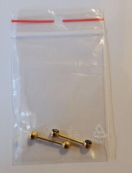 Brustwarzen Piercing " Fu.K - Me." Sexy 2er Set Farbe Gold - Uchte