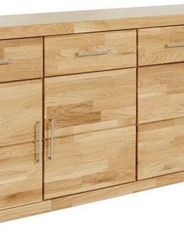 Home affaire Sideboard Trondheim,200 cm breit,42 cm tief, Fronten Holzmassiv, Metallgriffe, Korpus aus Holzwerkstoff,4 Türen, 4 Schubladen, insgesamt 8 Fächer