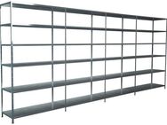 SCHULTE Regalwelt Steckregal Stecksystem Grund- und 3x Anbauregale, Metall verzinkt, 2300x3800x350 mm, 24 Böden