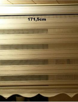 Doppelrollo, Duorollo, Zebrarollo in beige, neu, mit Silberfäden und Volantabschluss - Bad Berka