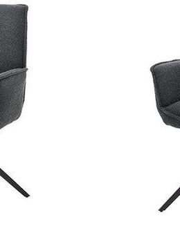 Musterring Esszimmerstuhl Tiama (Set, 2 St), Stativgestell aus Eisen schwarz, 180° drehbar, Stoff Cord oder Bouclé