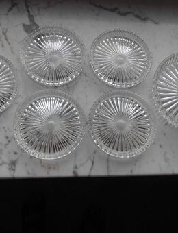 6 Untersetzer zus. 4,- Glas Pressglas Vintage - Flensburg