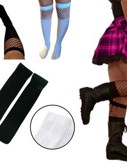 Damen Netzstrümpfe Kniestrümpfe Lange Strümpfe Socken Dehnbar Schwarz Weiß 9,90€* - Villingen-Schwenningen