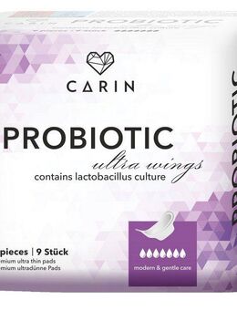 CARIN Inkontinenz-Einlage Carin ProBiotic, 36-St., 4er Packung (36 Einlagen), Damen-Hygiene bei Vaginalentzündungen