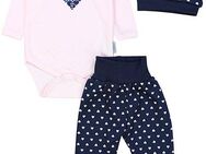 TupTam Langarmbody Baby Mädchen Jungen Bekleidungsset Langarmbody Hose Mütze mit Spruch