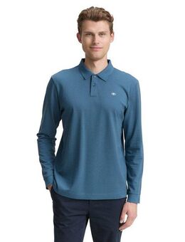 TOM TAILOR Langarm-Poloshirt mit Logo-Stickerei