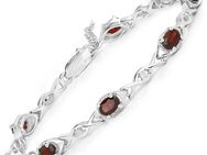 Vira Jewels Armband 925-Sterling Silber rhodiniert Glänzend Granat bordeaux